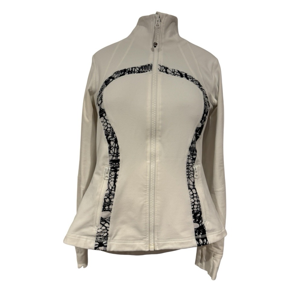 Lululemon Women's Define Jacket Brushed, Black Glacier Lace, Size 6, EUC